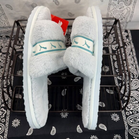 NEW Puma Fluff Remix Ice Blue Women Slip On Casual Sandals Slippers Sz 10 - Picture 5 of 7